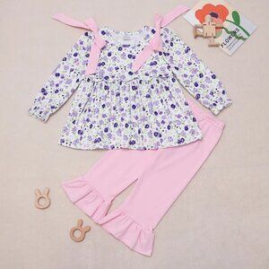 Boutique Floral Tunic & Leggings Girls Outfit Set